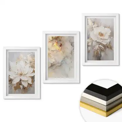 Set tablouri living Inspirații florale în nuanțe delicate