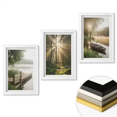 Set de trei tablouri pentru living Pacea naturii