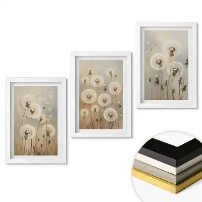 Set tablouri living Păpădii delicate în nuanțe pastelate
