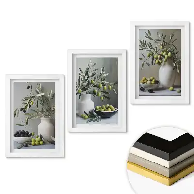 Set tablouri pentru living Măsline în preparate elegante