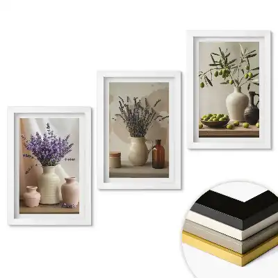 Set tablouri living Aranjamente florale în vaze ceramice