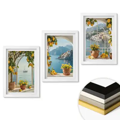 Set tablouri living Vederi cu limonadă dintr-un paradis de pe malul mării