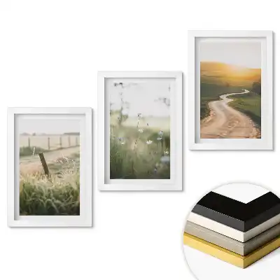 Set 3 tablouri dormitor Peisaje naturale în nuanțe delicate