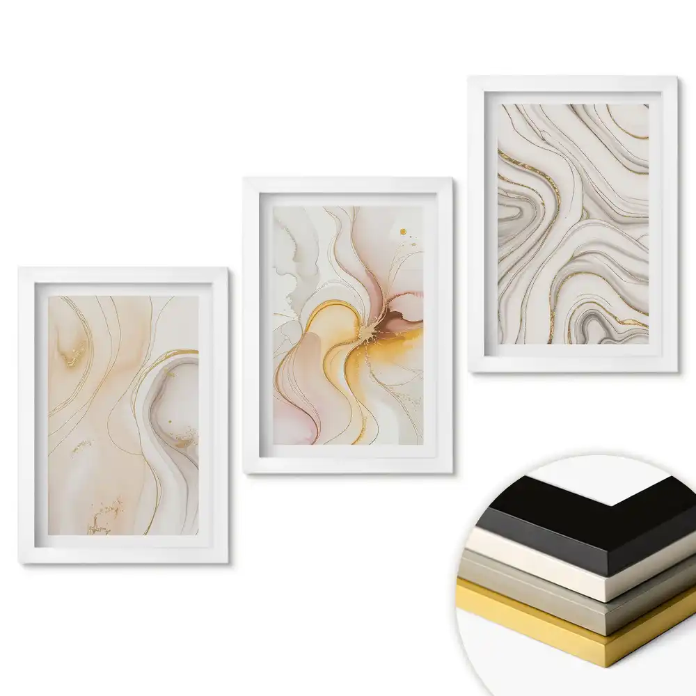 Set tablouri living Compoziții abstracte cu modele delicate