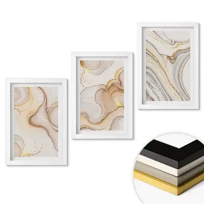 Set de tablouri pentru living cu modele abstracte în nuanțe delicate