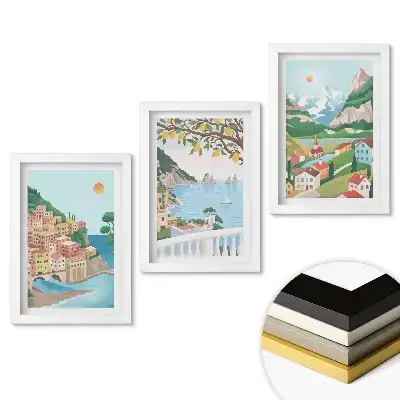 Set 3 tablouri pentru dormitor cu peisaje pitorești din diverse regiuni