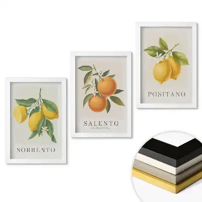 Set 3 tablouri dormitor Inspirații citrice din Italia