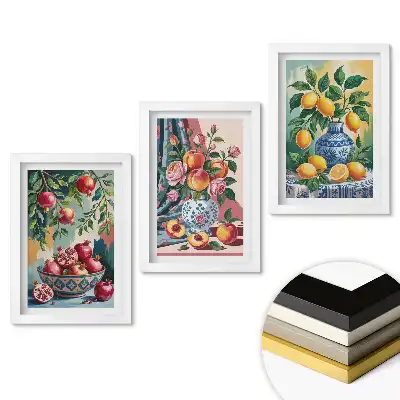 Set tablouri living Inspirații din fructe în grafică colorată