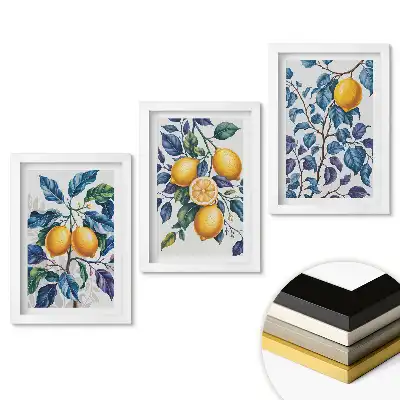 Set de tablouri pentru living Inspirații de lămâie în nuanțe de verde