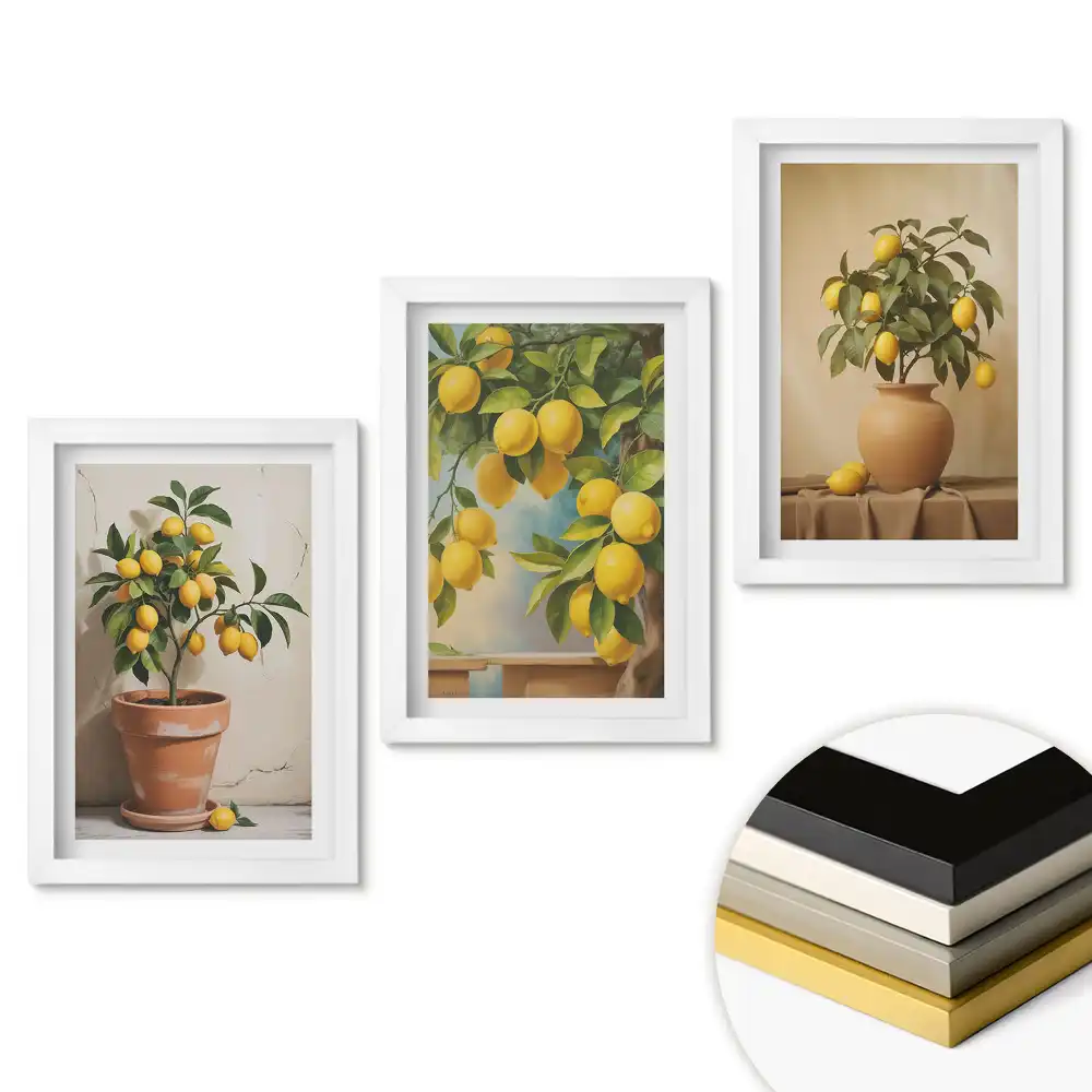 Set tablouri living Flori de lămâie în diverse aranjamente