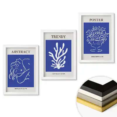 Set de tablouri pentru living cu grafică modernă în culori intense