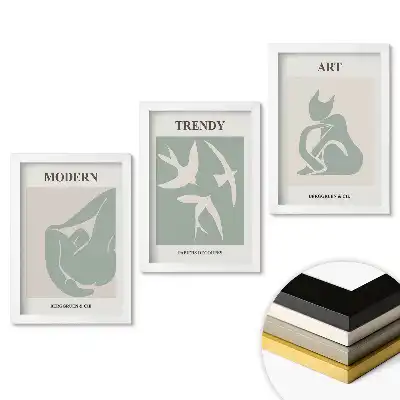 Set tablouri living Forme abstracte în culori delicate