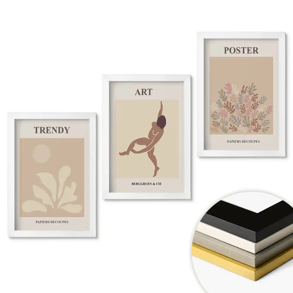 Set de tablouri pentru living cu grafică elegantă pentru interioare moderne