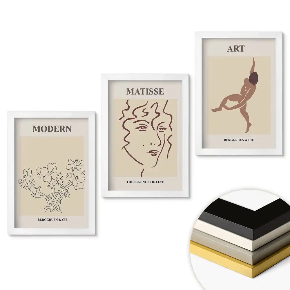 Set de tablouri pentru living cu inspirații moderne în arta abstractă