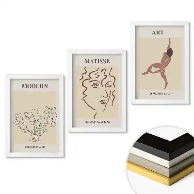 Set de tablouri pentru living cu inspirații moderne în arta abstractă