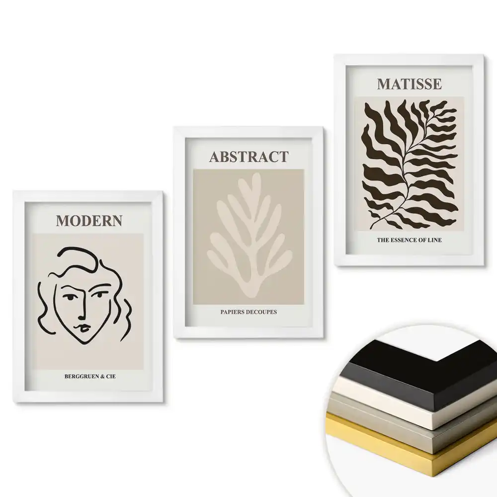 Set de tablouri pentru living în stil de artă modernă minimalistă