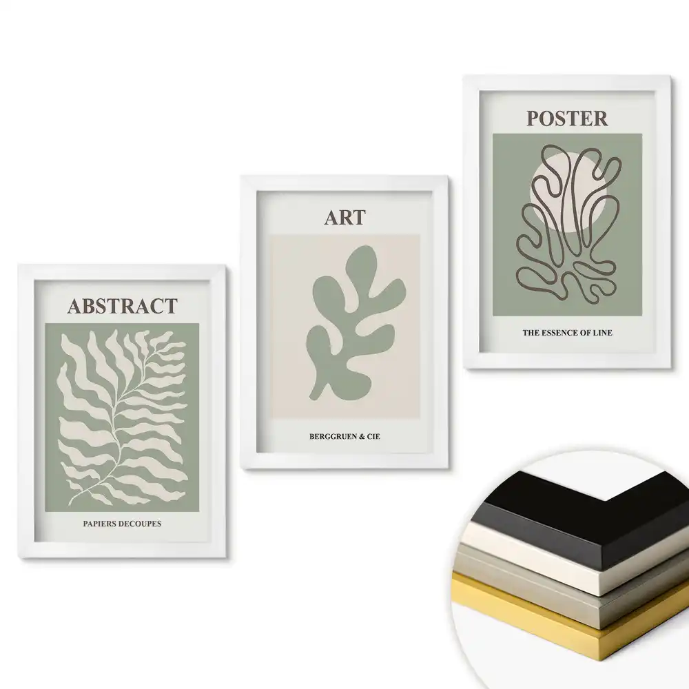 Set de tablouri pentru living cu grafică modernă și forme abstracte