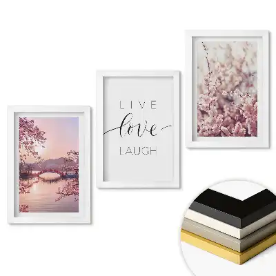 Set tablouri living Flori și un mesaj inspirator al vieții