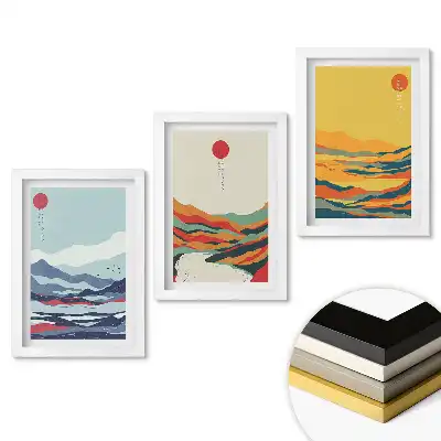 Set tablouri living Culorile naturii într-un stil minimalist