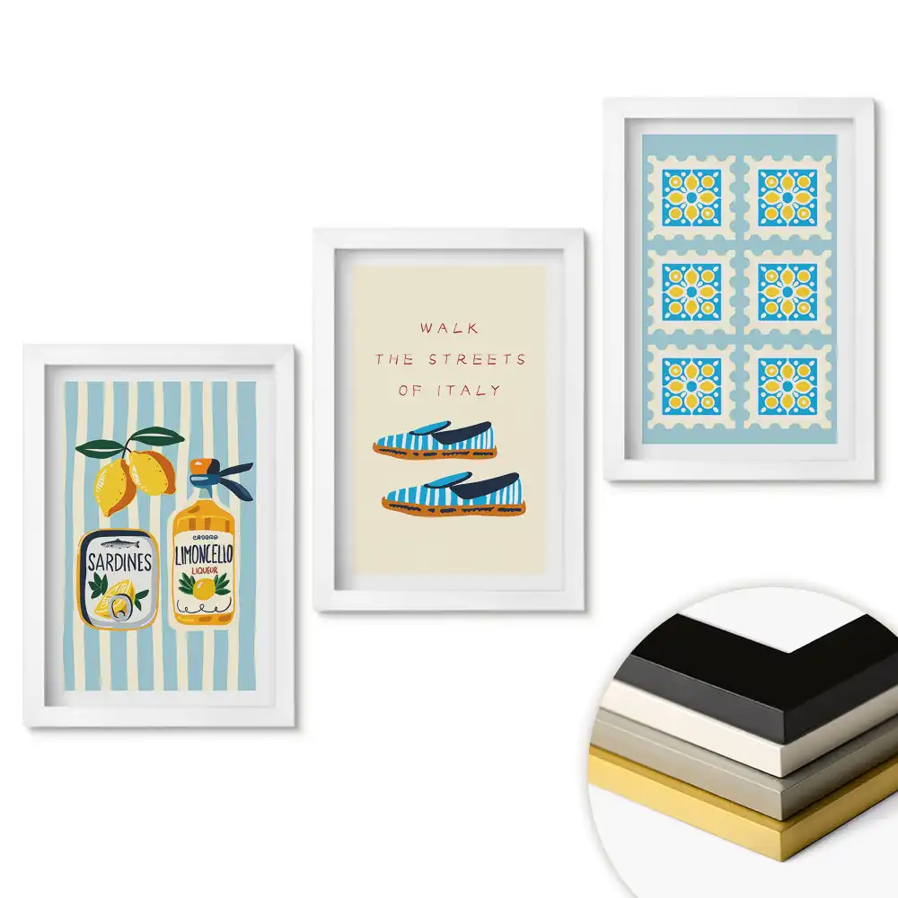 Set de tablouri pentru living Arome și stil de viață italian