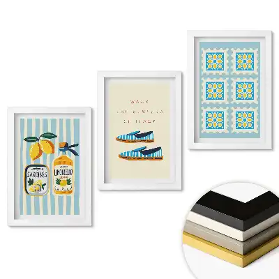 Set de tablouri pentru living Arome și stil de viață italian