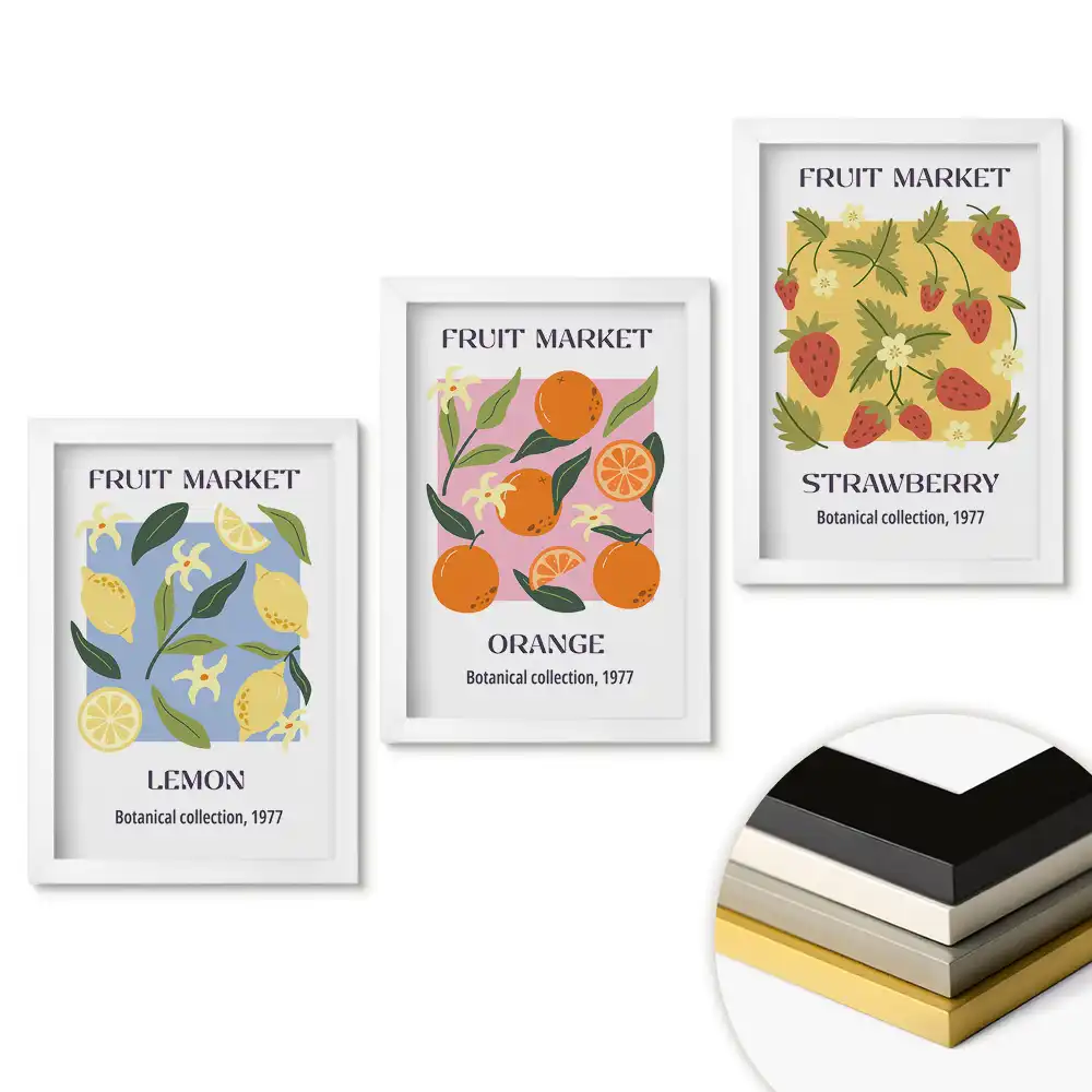 Set tablouri pentru living Fructe de la Piața Botanică 1977