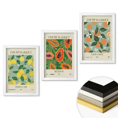 Set 3 tablouri dormitor Inspirații din fructe din diferite locuri