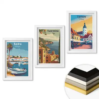 Set tablouri living Locuri pitorești din Europa în ilustrații