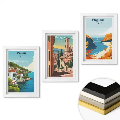Set 3 tablouri dormitor Locuri pitorești din Europa