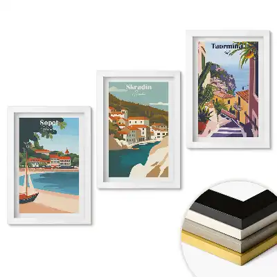 Set tablouri living Destinații de vacanță: Sopot, Skradin, Taormina