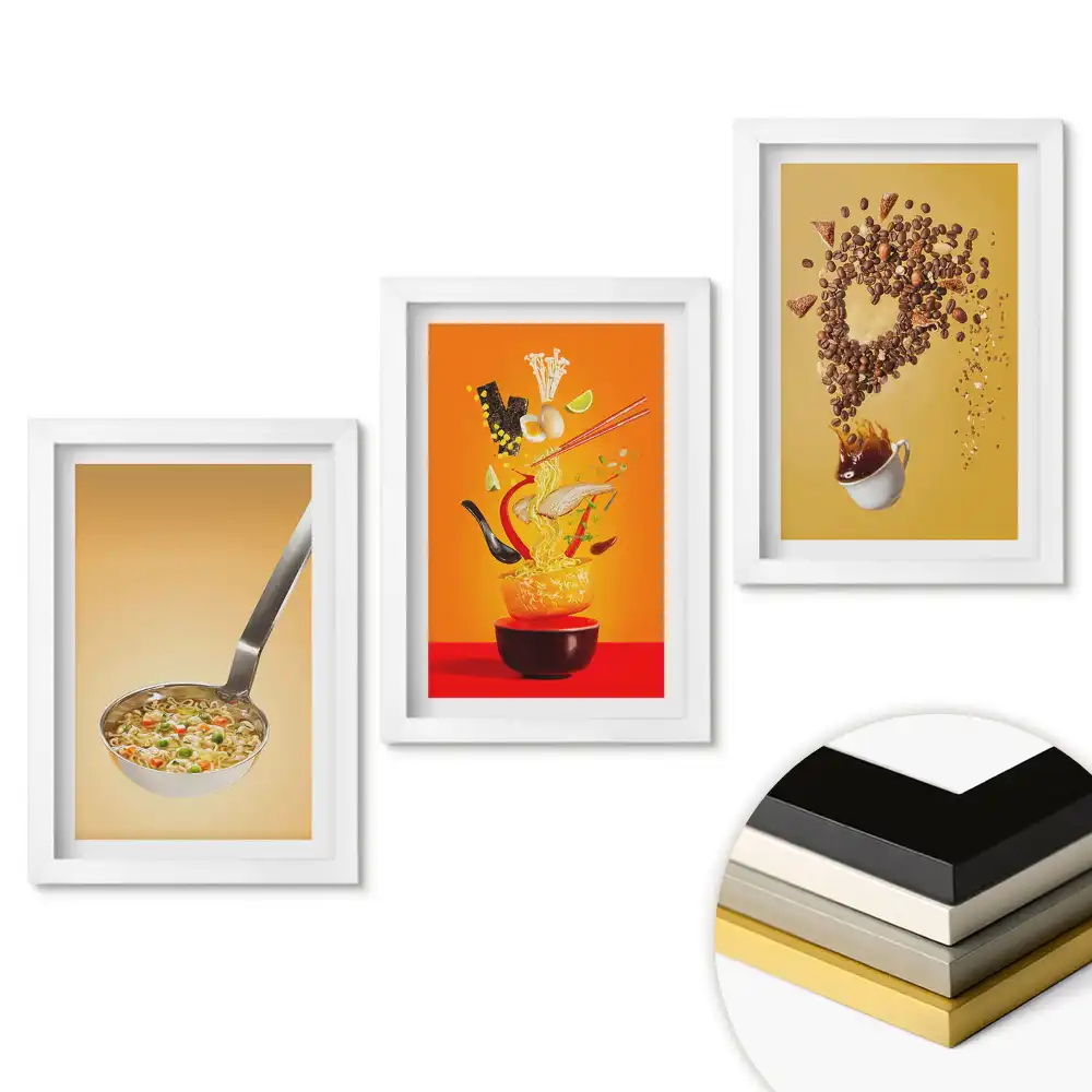Set 3 tablouri pentru dormitor cu design de arome și ingrediente