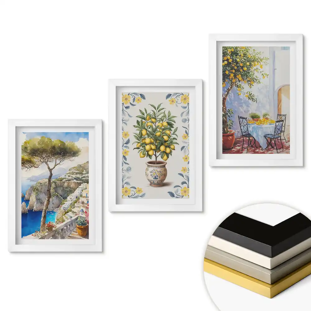 Set tablouri living Vederi pitorești și inspirații de citrice