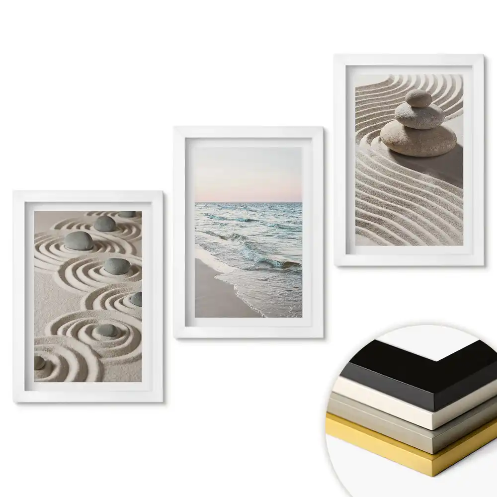 Set de trei tablouri pentru living Armonia naturii