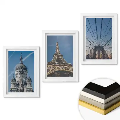 Set 3 tablouri dormitor Monumente ale lumii din trei perspective
