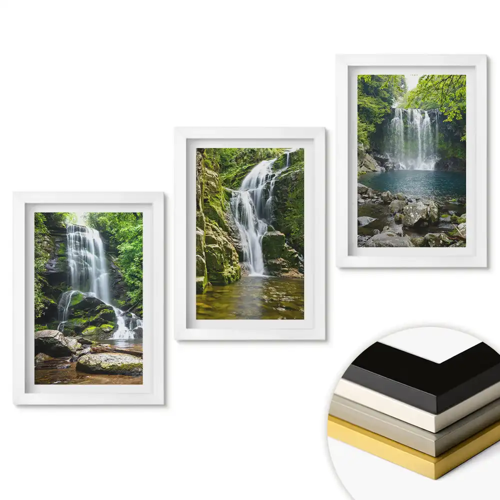 Set 3 tablouri dormitor Cascade într-un cadru natural pitoresc