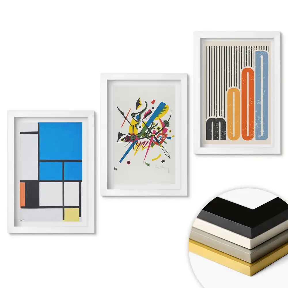 Set tablouri living Compoziții abstracte de culori și forme