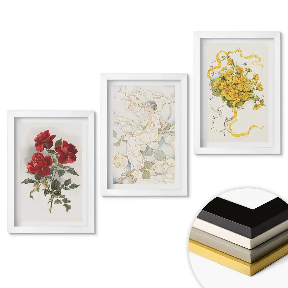Set tablouri living Flori și eleganță în artă