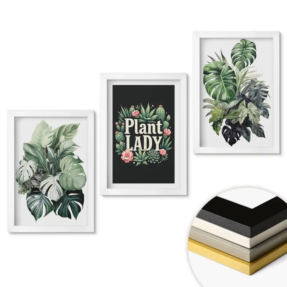 Set 3 tablouri pentru dormitor Pasiunea verde