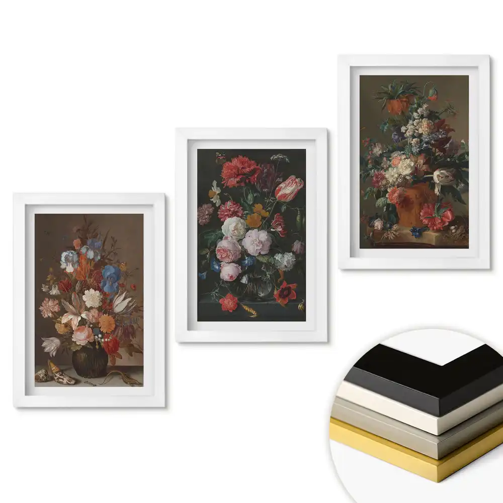 Set tablouri living Compoziții florale în stil artistic