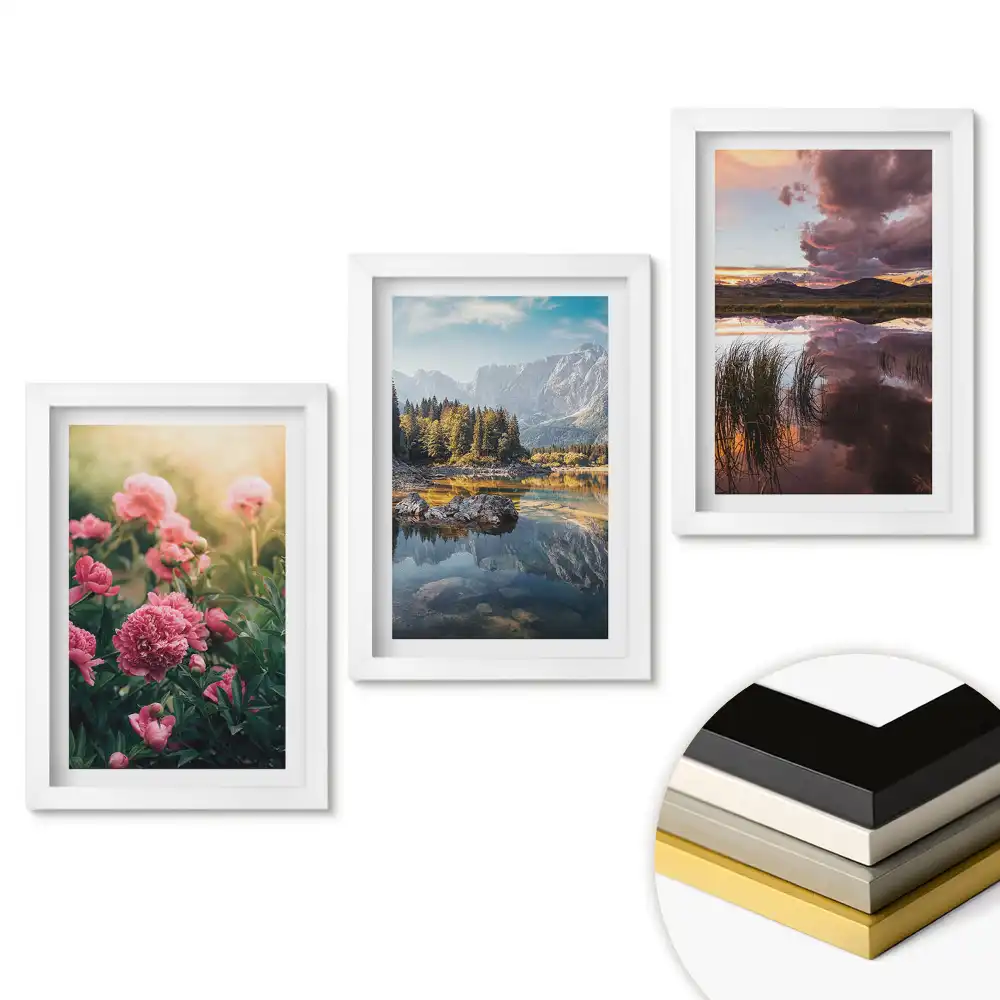Set 3 tablouri dormitor Peisaje naturale în trei versiuni