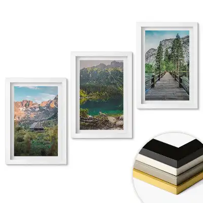 Set de tablouri pentru living cu peisaje pitorești de munte și pădure