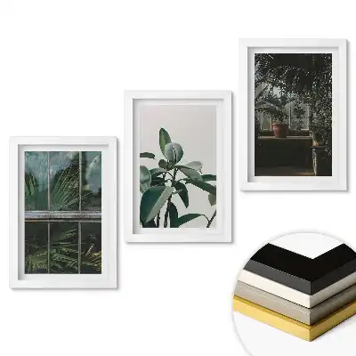 Set 3 tablouri pentru dormitor cu tematică naturală Verdeață