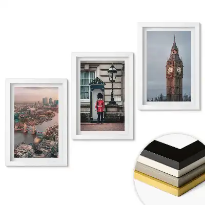 Set de trei tablouri pentru living cu peisaje din Londra