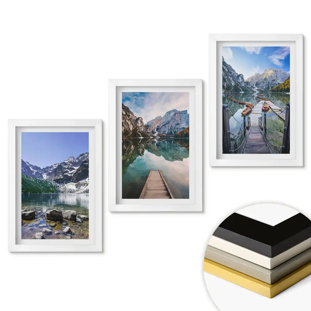 Set 3 tablouri dormitor Peisaje montane pitorești și lacuri