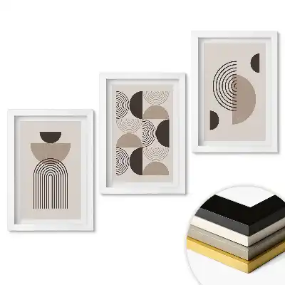 Set de tablouri pentru living cu forme abstracte în stil minimalist