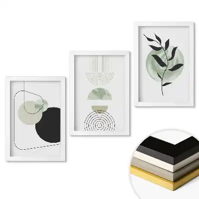 Set de 3 tablouri pentru dormitor cu compoziții abstracte în culori delicate