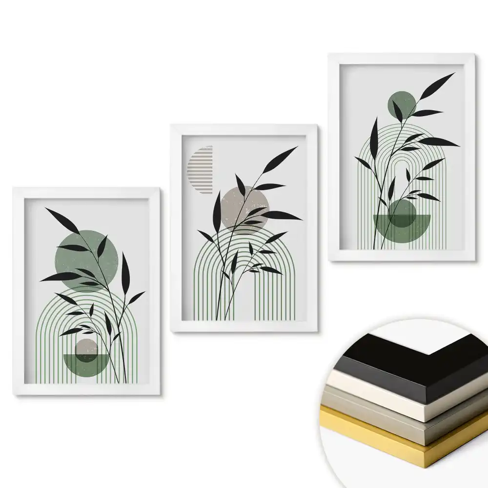 Set tablouri living Inspirații din plante într-un stil minimalist