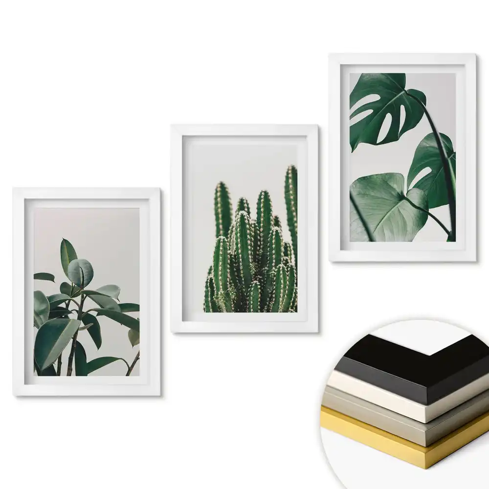 Set tablouri living Armonie verde într-un stil minimalist