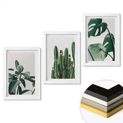 Set de tablouri pentru living Armonie verde în stil minimalist