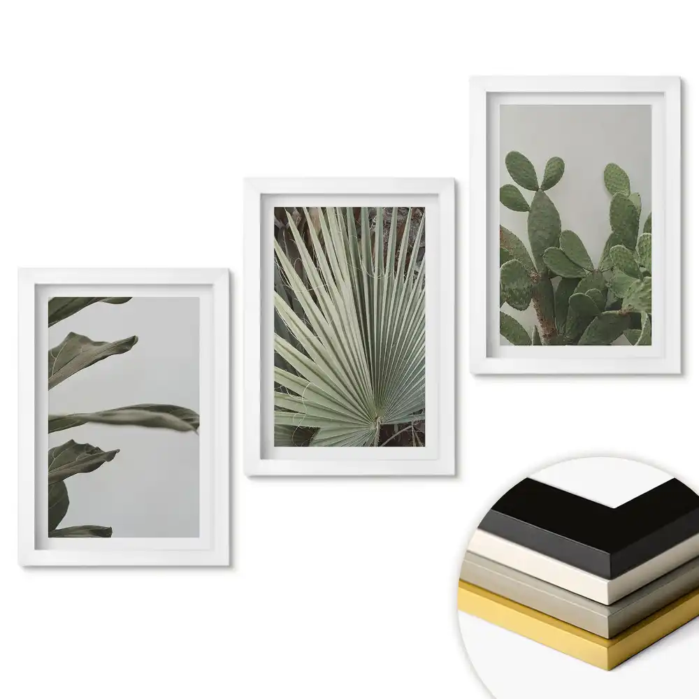 Set tablouri living Armonie verde într-un stil minimalist